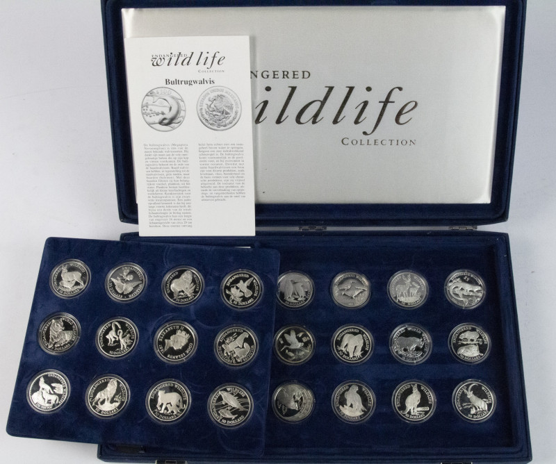 Coins world in boxes - World coins - Collection in custom luxury box with silver...