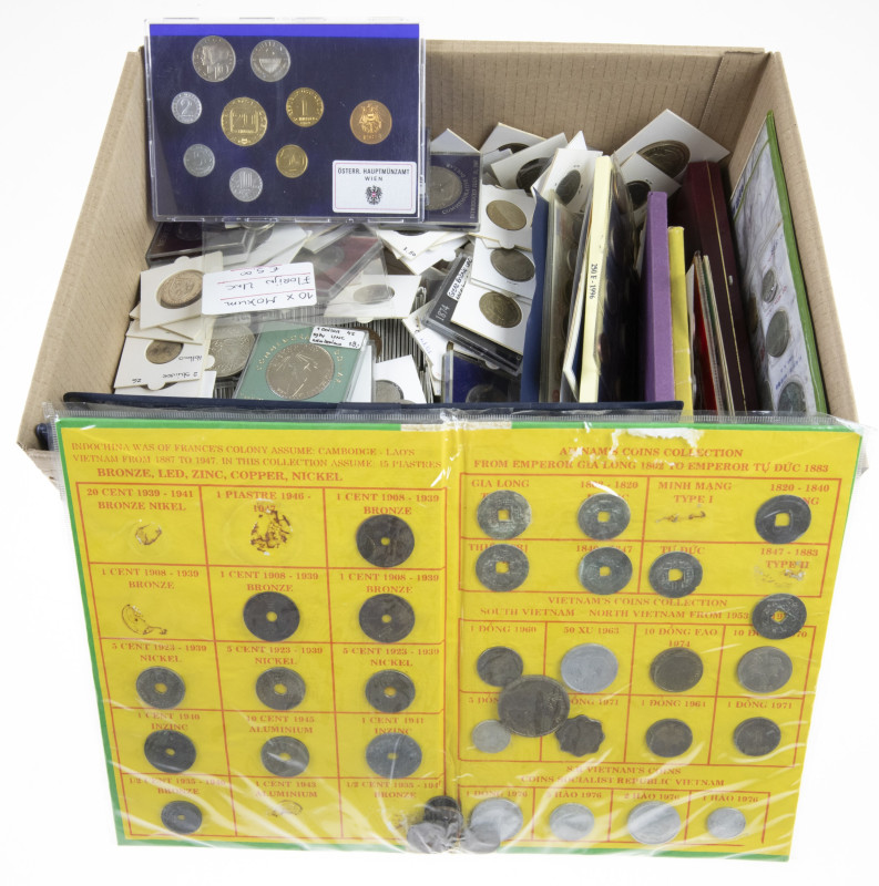 Coins world in boxes - World coins - Box with coin sets and World coins a.w. Gre...