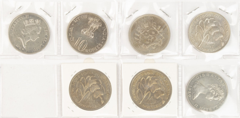 Coins world in boxes - World coins - FAO coins with India, Grenada, St. Lucia, i...