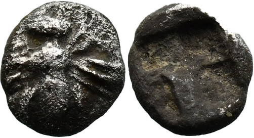 Greek
IONIA. Ephesos. (Circa 500-420 BC).
AR Tetartemorion (4mm 0.09g)