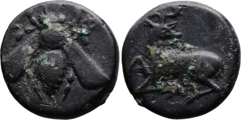 Greek
IONIA. Ephesos. (Circa 390-300 BC).
AE Bronze (13mm 2.18g)
Obv: Ε – Φ. ...