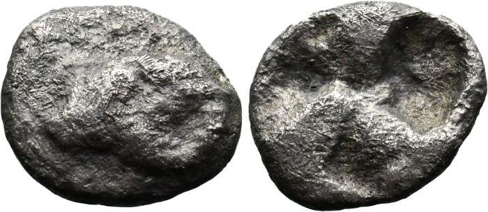 Greek
TROAS. Kebren. (5th century BC)
AR Hemiobol (7mm 0.31)