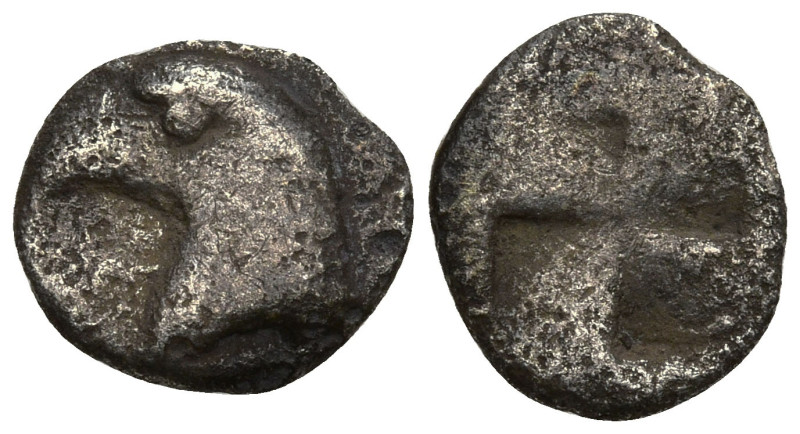 Greek
AEOLIS. Kyme. (Circa 480-450 BC).
AR Hemiobol (7.5mm 0.39g)