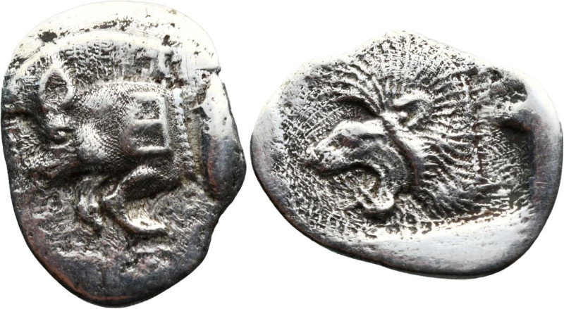 Greek
MYSIA. Kyzikos. (Circa 450-400 BC)
AR Obol (12.5mm 0.6g)