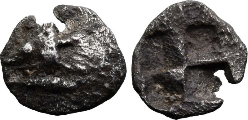 Greek
MYSIA. Kyzikos. (Circa 600-550 BC).
AR Hemiobol (8.5mm 0.39g)