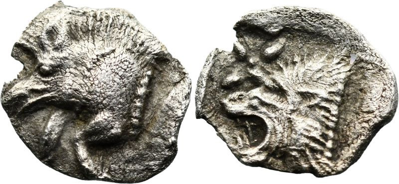 Greek
MYSIA. Kyzikos. (Circa 450-400 BC).
AR Hemiobol (8mm 0.29g)