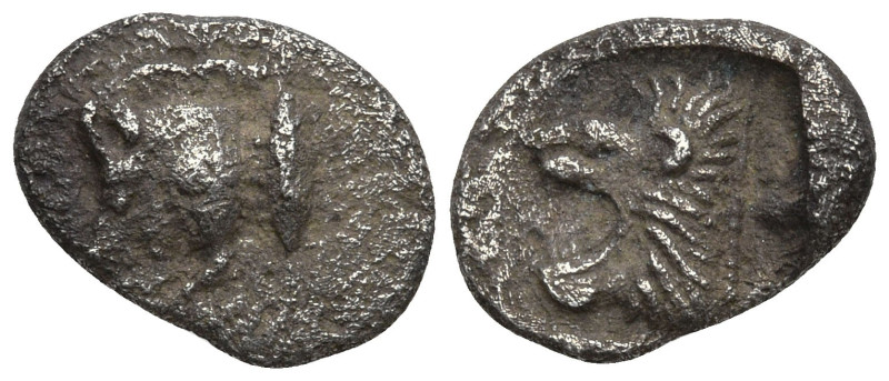 Greek
MYSIA. Kyzikos. (Circa 450-400 BC).
AR Hemiobol (7.3mm 0.4g)