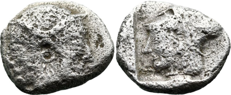 Greek
MYSIA. Lampsakos. (Circa 500-450 BC).
AR Diobol (10mm 1.1g)