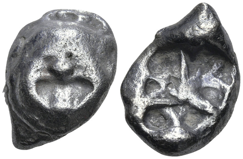 Greek
MYSIA. Parion. (550-520 BC)
AR Drachm (12.8mm 3.89g)
Obv: Facing head o...