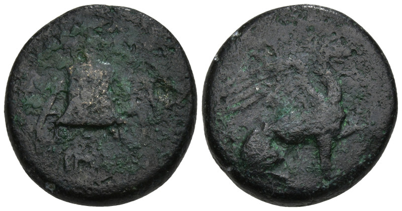 Greek
IONIA. Teos. (4th century BC)
AE Bronze (13.4mm 2.1g)