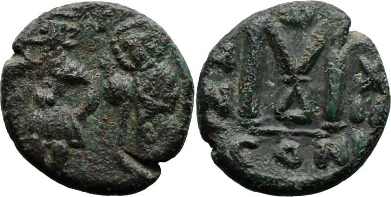 Byzantine
Constans II, with Constantine IV (641-668 AD). Constantinople
AE Fol...