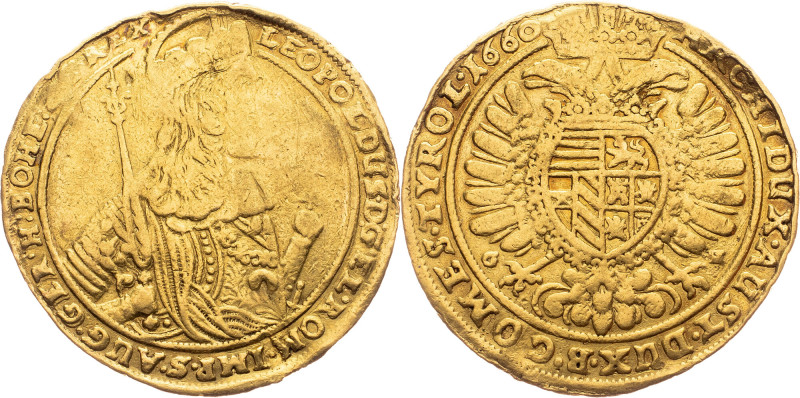 Leopold I., 3 Dukats 1660, Breslau Austria-Hungary, Leopold I., 3 Dukats 1660, B...