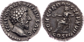 Marcus Aurelius, Denar 161-180, CONCORD AVG TR P XVII / COS III