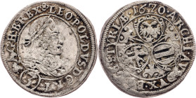 Leopold I., 3 Kreuzer 1670, Graz