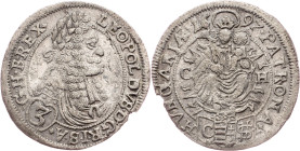 Leopold I., 3 Kreuzer 1697, Pressburg