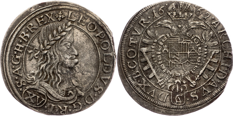 Leopold I., 15 Kreuzer 1662, Vienna Austria-Hungary, Leopold I., 15 Kreuzer 1662...