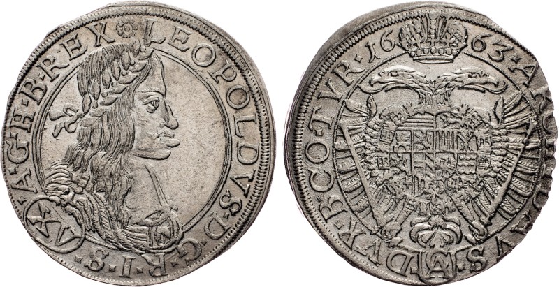 Leopold I., 15 Kreuzer 1663, Vienna Austria-Hungary, Leopold I., 15 Kreuzer 1663...