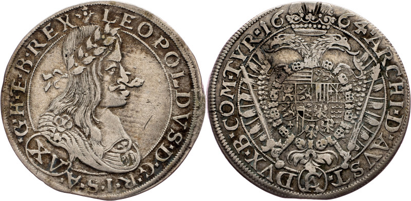 Leopold I., 15 Kreuzer 1664, Vienna Austria-Hungary, Leopold I., 15 Kreuzer 1664...