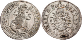 Leopold I., 15 Kreuzer 1665, KB, Kremnitz