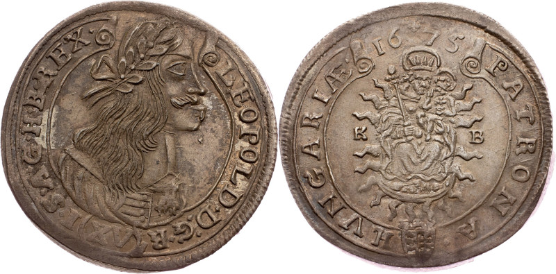 Leopold I., 15 Kreuzer 1675, KB, Kremnitz Austria-Hungary, Leopold I., 15 Kreuze...