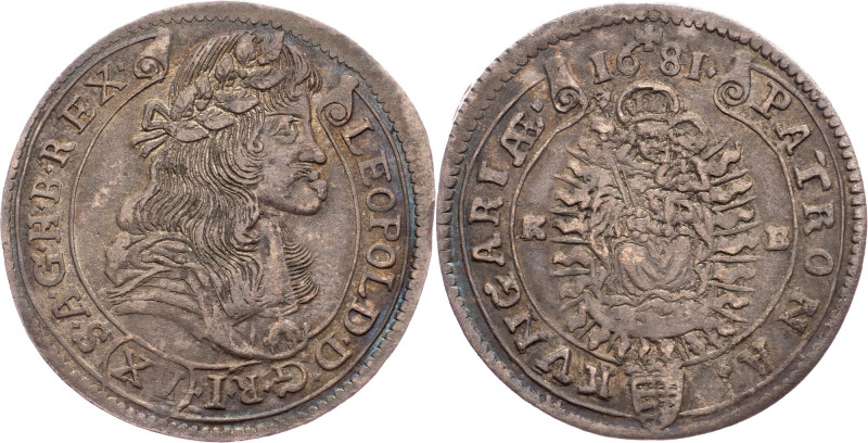 Leopold I., 15 Kreuzer 1681, KB, Kremnitz Austria-Hungary, Leopold I., 15 Kreuze...