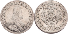 Charles VI., 6 Kreuzer 1714, Hall