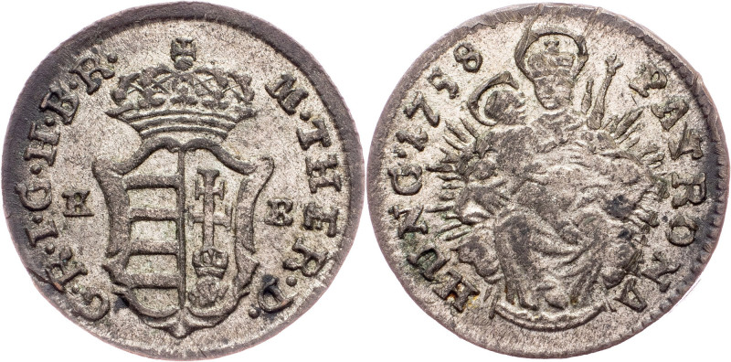 Maria Theresia, Denar 1758, Kremnitz Austria-Hungary, Maria Theresia, Denar 1758...