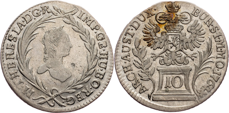 Maria Theresia, 10 Kreuzer 1764, Prague Austria-Hungary, Maria Theresia, 10 Kreu...