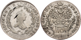 Maria Theresia, 10 Kreuzer 1765, Prague