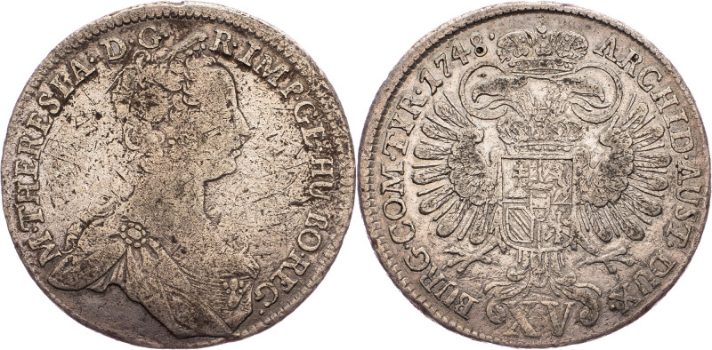 Maria Theresia, 15 Kreuzer 1748, Vienna Austria-Hungary, Maria Theresia, 15 Kreu...