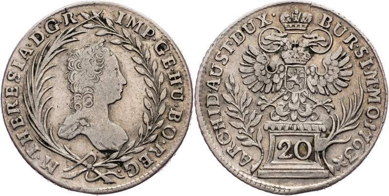 Maria Theresia, 20 Kreuzer 1763, Prague Austria-Hungary, Maria Theresia, 20 Kreu...