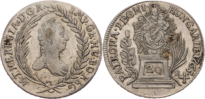 Maria Theresia, 20 Kreuzer 1765, KB, Kremnitz Austria-Hungary, Maria Theresia, 2...