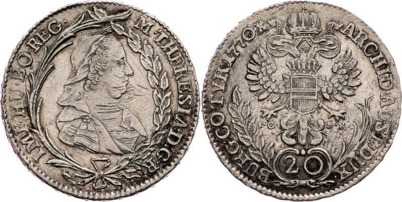 Maria Theresia, 20 Kreuzer 1770, I.C.-S.K. Austria-Hungary, Maria Theresia, 20 K...