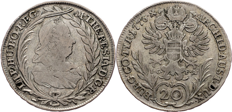 Maria Theresia, 20 Kreuzer 1776, I.C.-F.A. Austria-Hungary, Maria Theresia, 20 K...