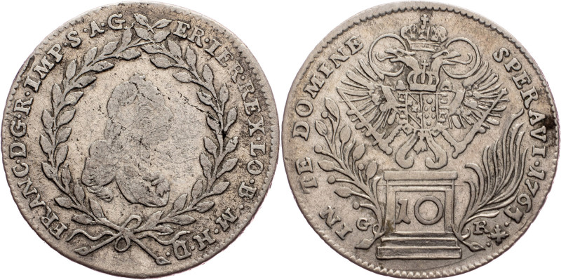 Franz I. Stephan, 10 Kreuzer 1765, GR, Graz Austria-Hungary, Franz I. Stephan, 1...