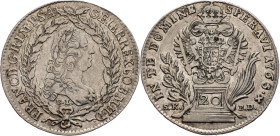 Franz I. Stephan, 20 Kreuzer 1765, B.I./S.K.-P.D.