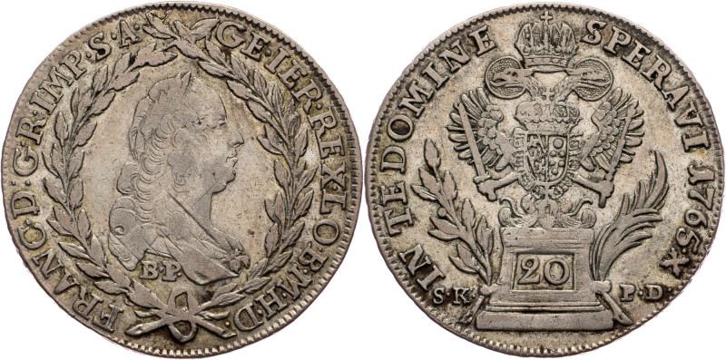 Franz I. Stephan, 20 Kreuzer 1765, B.P./S.K.-P.D. Austria-Hungary, Franz I. Step...
