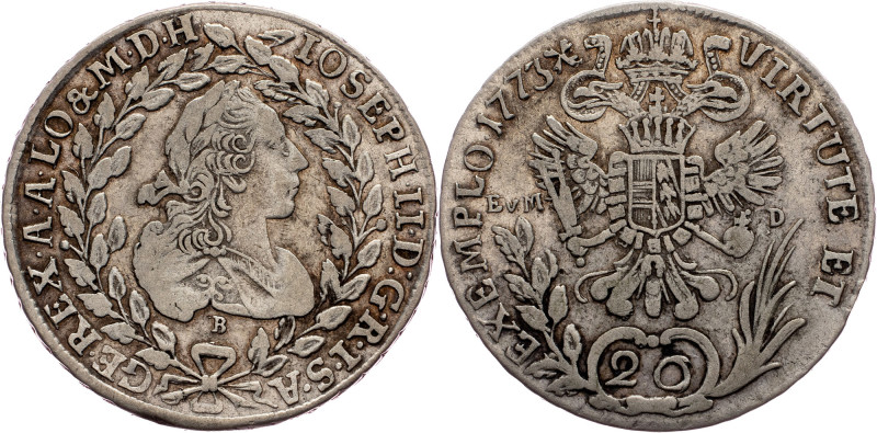 Joseph II., 20 Kreuzer 1773, B/E.v.M.-D Austria-Hungary, Joseph II., 20 Kreuzer ...