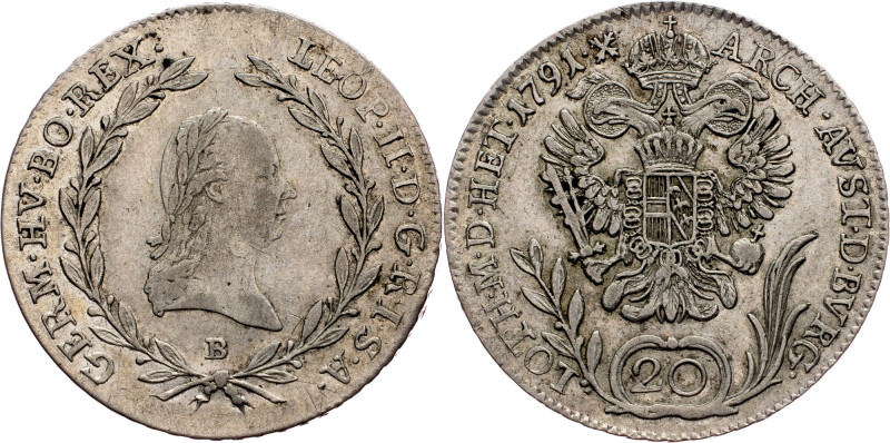 Leopold II., 20 Kreuzer 1791, B Austria-Hungary, Leopold II., 20 Kreuzer 1791, B...