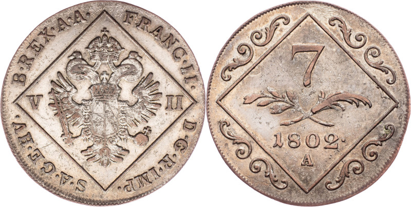 Franz I. (II.), 7 Kreuzer 1802, A Austria-Hungary, Franz I. (II.), 7 Kreuzer 180...