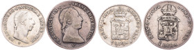 Franz I. (II.), 1/4 Lira, 1/2 Lira 1822, V, Venice