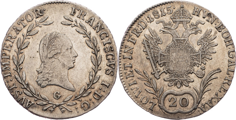 Franz I. (II.), 20 Kreuzer 1815, G Austria-Hungary, Franz I. (II.), 20 Kreuzer 1...