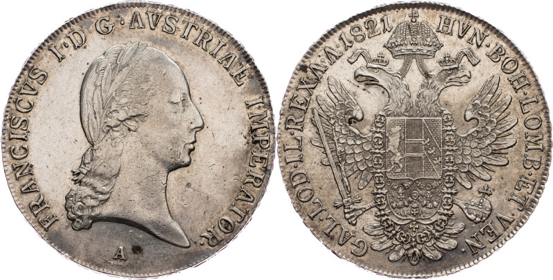 Franz I. (II.), 1 Thaler 1821, A, Vienna Austria-Hungary, Franz I. (II.), 1 Thal...