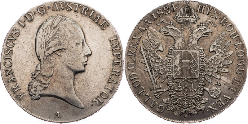 Franz I. (II.), 1 Thaler 1824, A, Vienna Austria-Hungary, Franz I. (II.), 1 Thal...