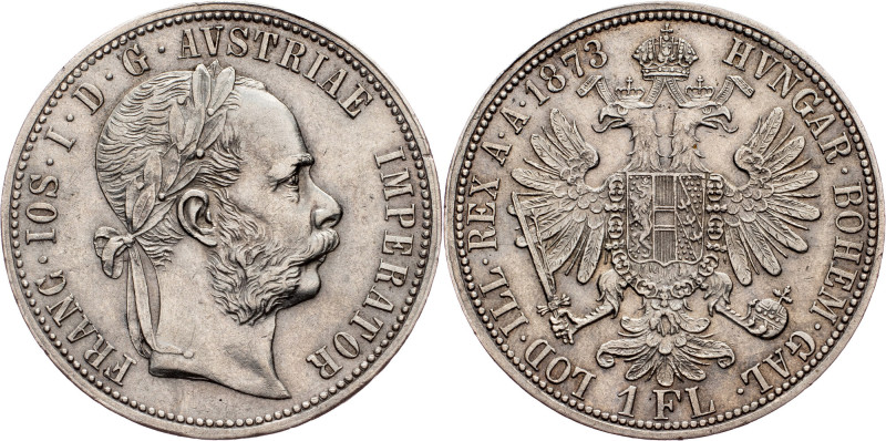 Franz Joseph I., 1 Gulden 1873, Vienna Austria-Hungary, Franz Joseph I., 1 Gulde...