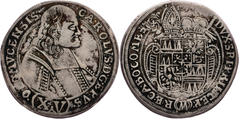 Charles II of Liechtenstein, 15 Kreuzer 1694, Kremsier Olmutz, Charles II of Lie...