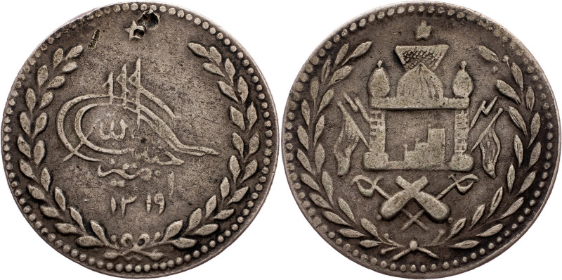 Habibullah Khan, 1 Rupee 1319 (1902) Afghanistan, Habibullah Khan, 1 Rupee 1319 ...