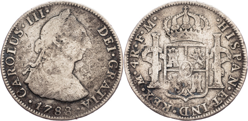 Charles III, 4 Reales 1788, Potosi Bolivia, Charles III, 4 Reales 1788, Potosi, ...