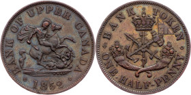 Canada, 1/2 Penny 1852