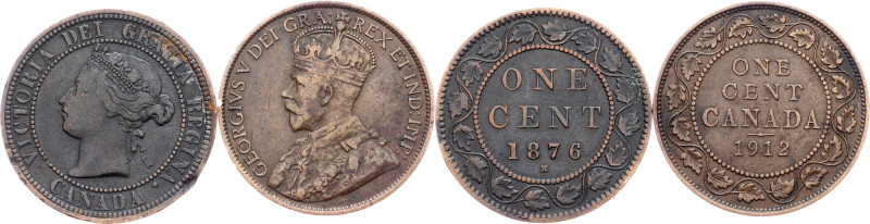 Victoria, George V, 1 Cent 1876, 1912 Canada, Victoria, George V, 1 Cent 1876, 1...